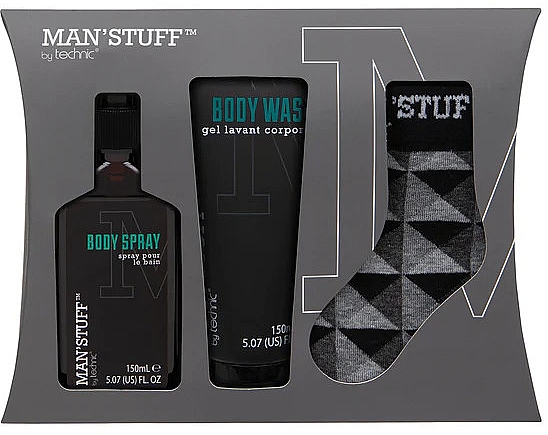 Набор - Man'Stuff Sock Gift Set (sh/gel/150ml + b/spray/150ml + socks/1pair) — фото N1