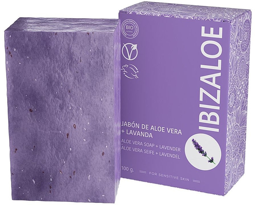 Мило з лавандою - Ibizaloe Aloe Vera Soap Lavender — фото N1