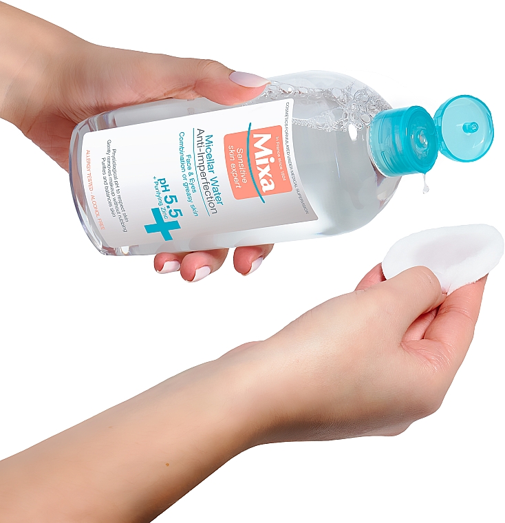 Мицеллярная вода для жирной и комбинированной кожи - Mixa Sensitive Skin Expert Micellar Water — фото N3