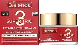 Укрепляющий крем для лица против морщин 50+ - Bielenda Super Trio Retinol + Vit C + Kolagen — фото N2