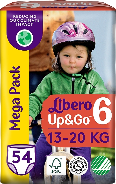 Підгузки-трусики Up&Go 6 (13-20 кг), 54 шт. - Libero