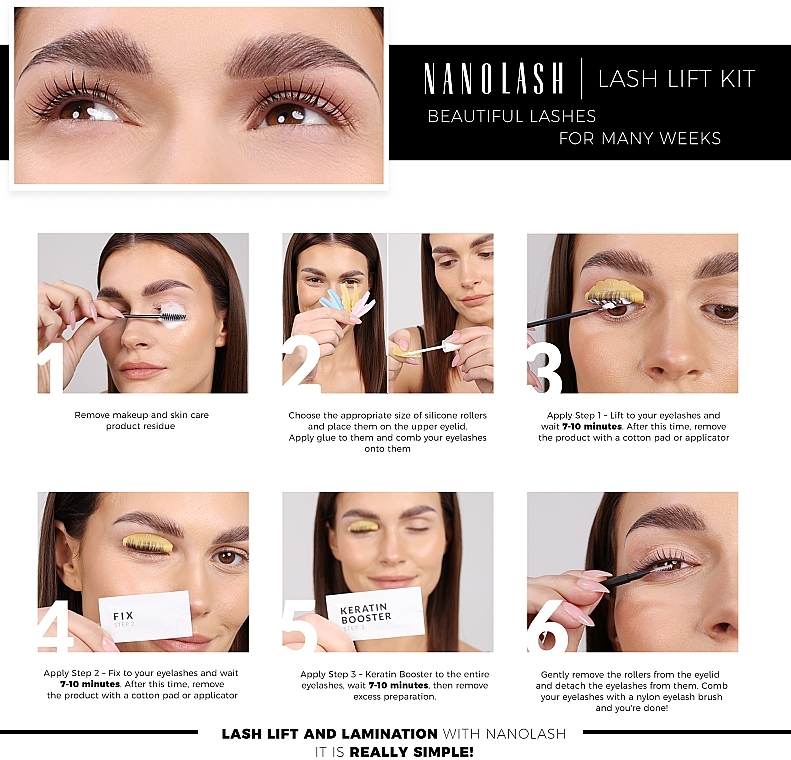 Набор для лифтинга и ламинирования ресниц, 6 продуктов - Nanolash Lash Lift Kit — фото N8