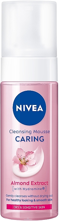 Ніжний мус для вмивання для сухої та чутливої шкіри - NIVEA Almond Extract Caring Cleansing Mousse