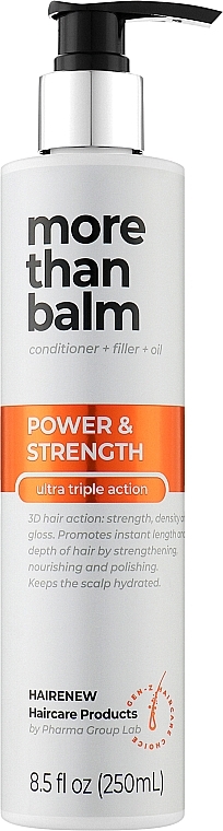 Бальзам для волос "3D-эффект: прочность, блеск, объем" - Hairenew Power & Strength Balm Hair