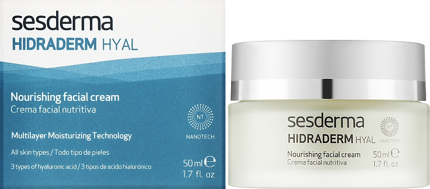 Живильний крем для обличчя - SesDerma Laboratories Hidraderm Hyal Nourishing Facial Сream — фото N2