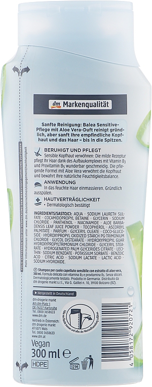 Шампунь для чутливої шкіри - Balea Sensitive Shampoo — фото N3
