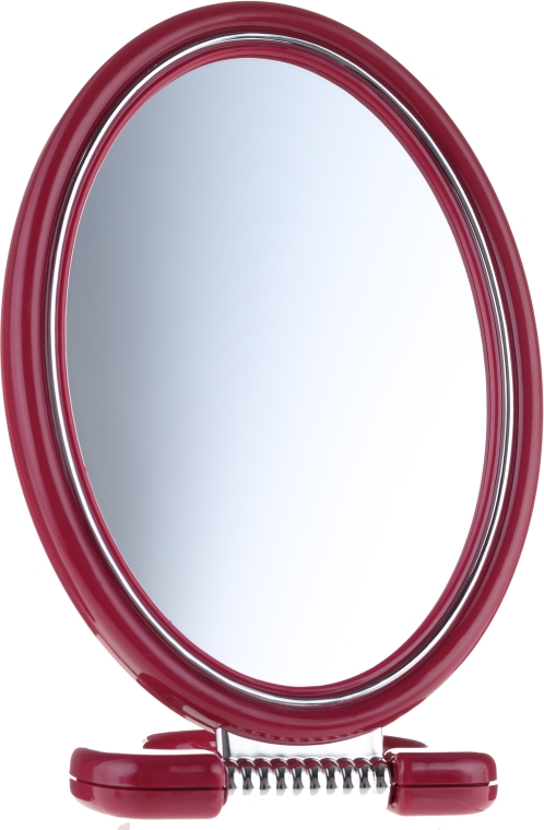 Зеркало двустороннее овальное на подставке, 9505, 11x15 см, бордовое - Donegal Mirror — фото N1