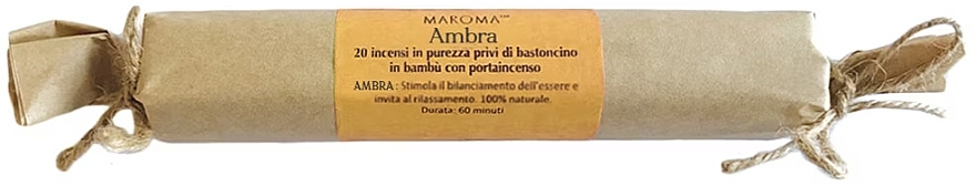 Благовония натуральные "Амбра" - Maroma Bambooless Incense Ambra — фото N1