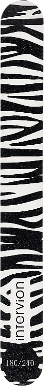 Пилка для ногтей, 180/240 прямая, черно-белая - Inter-Vion — фото N1