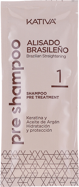 Набор для кератинового выпрямления волос - Kativa Alisado Brasileno Con Glyoxylic & Keratina Vegetal Kit (shm/15ml + mask/150ml + shm/30ml + cond/30ml) — фото N6