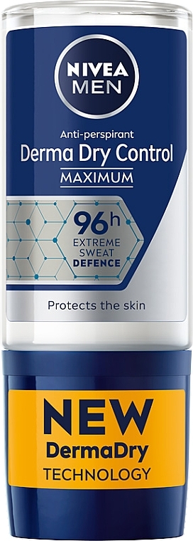 Шариковый дезодорант для мужчин - NIVEA MEN Derma Dry Control 96H Extreme Sweat Defence Maximum Anti-Perspirant  — фото N2