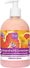 Жидкое крем-мыло "Грейпфрут и герань" - Bioton Cosmetics Active Fruits Grapefruit & Geranium Soap — фото N1