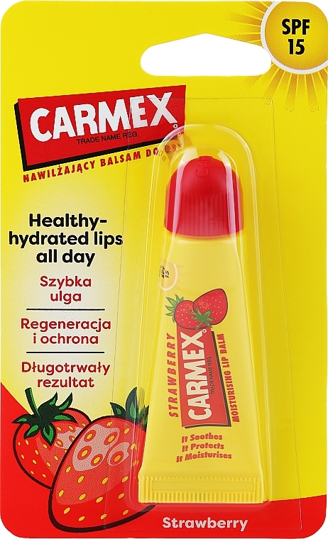 Бальзам для губ в тюбике "Клубника" - Carmex Lip Balm — фото N1