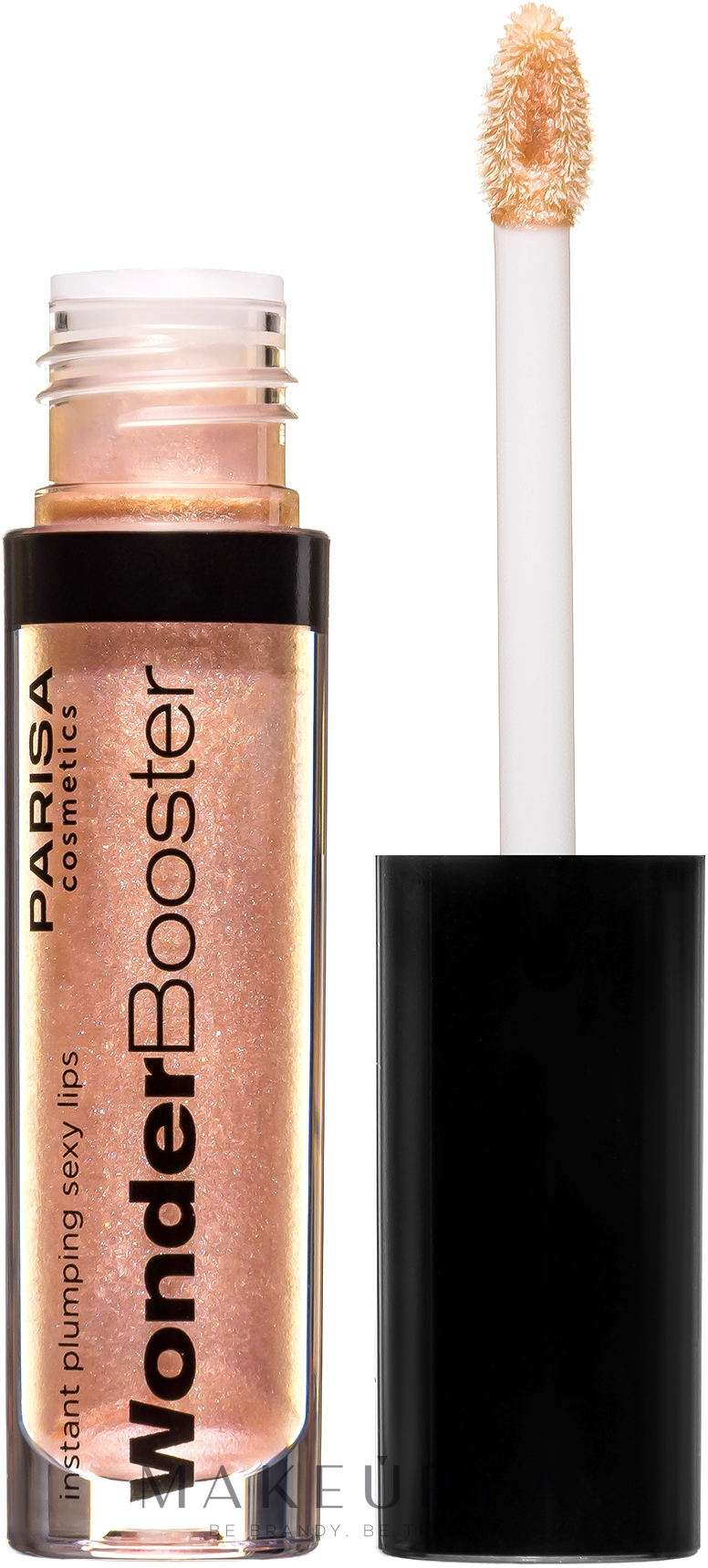 Блиск для губ з ефектом збільшення об'єму - Parisa Cosmetics Plumping Lip Gloss Wonder Booster — фото Gold Caramel