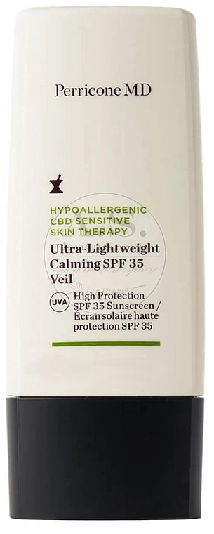 Сонцезахисний крем для обличчя SPF 35 - Perricone MD Hypoallergenic CBD Sensitive Skin Therapy Ultra-Lightweight Calming (міні) — фото N1