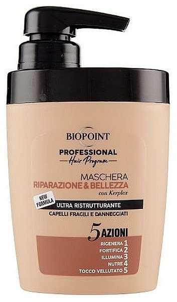 Маска для ламкого та пошкодженого волосся - Biopoint Riparazione&Bellezza Mask — фото N1