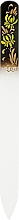 Духи, Парфюмерия, косметика Пилочка стеклянная 95-1352, с ручной росписью «Салатовые цветочки», 135мм - SPL