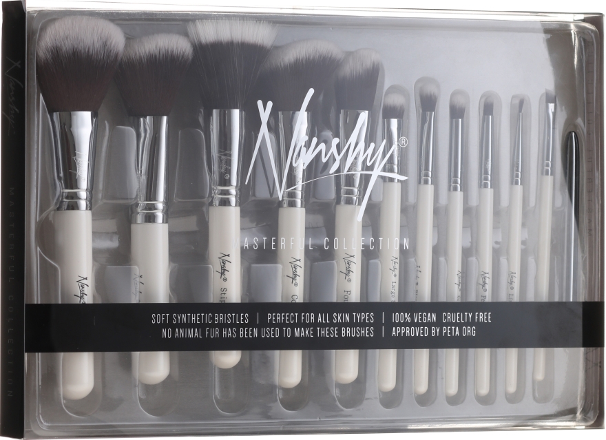 Набор кистей для макияжа - Nanshy Masterful Collection Pearlescent White Brush Set — фото N1