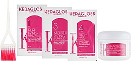 Набір для випрямлення волосся з кератином - Glossco Keragloss Treatment (treat/120ml + sh/15ml + sh/15ml + mask/15ml) — фото N2