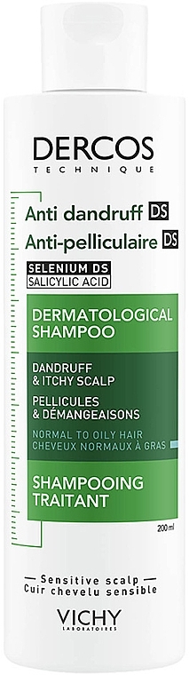 Шампунь против перхоти интенсивного действия для нормальных и жирных волос - Vichy Dercos Anti-Dandruff Advanced Action Shampoo