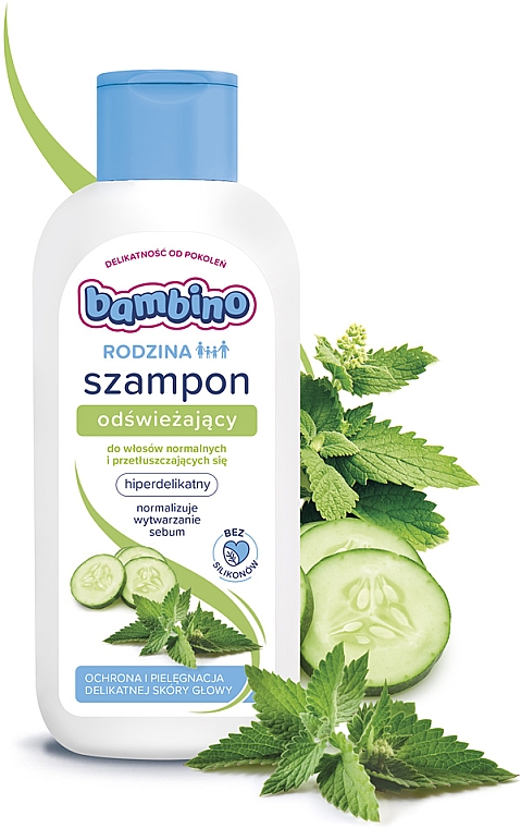 Освежающий шампунь для нормальных и жирных волос - Bambino Family Refreshing Shampoo — фото N3