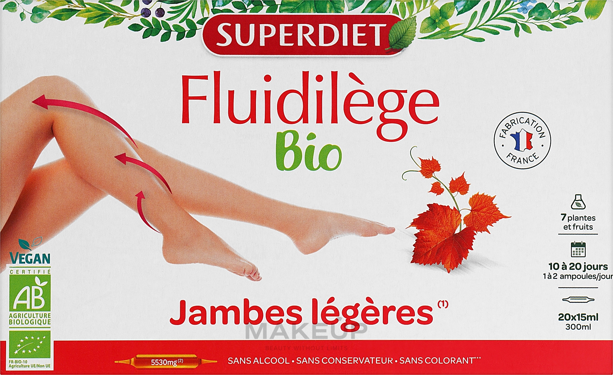 Харчова добавка - Superdiet Organic Fluidilège Light Legs — фото 20x15ml