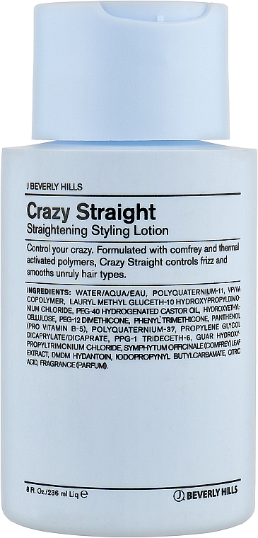 Лосьйон для вирівнювання волосся - J Beverly Hills Blue Style & Finish Crazy Straight Straightening Styling Lotion — фото N1