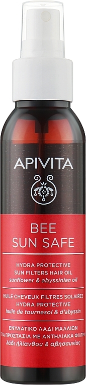 Солнцезащитное масло для волос с подсолнухом и абиссинским маслом - Apivita Suncare Protective Hair Oil — фото N1