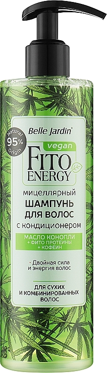 Шампунь-кондиционер з маслом конопли и фитопротеинами - Belle Jardin Vegan Fito Energy — фото N1