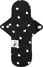 Прокладка для менструации Макси 5 капель, сердечки на черном - Ecotim For Girls — фото N1