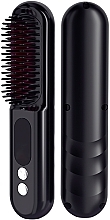 Парфумерія, косметика Бездротова щітка-вирівнювач для волосся, чорна - Aimed Hair Straightener Brush Wireless