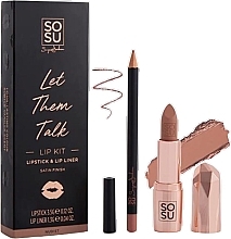 Набор - Sosu by SJ Let Them Talk Nudist Lip Kit (lipstick/3,5g + lip/liner/1,35g) — фото N1