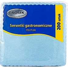 Парфумерія, косметика Серветки квадратні, з фігурними краями, 17х17 см, 200 шт., блакитні - Grosik