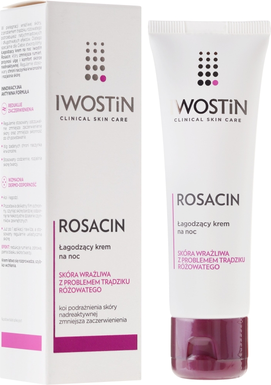 Ночной крем для лица успокаивающий - Iwostin Rosacin Redness Reducing Night Cream — фото N1