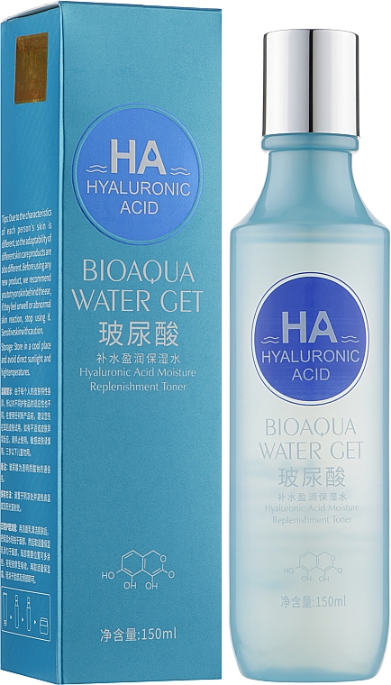 Зволожувальний балансувальний тонер для шкіри обличчя з гіалуроновою кислотою - Bioaqua Hyaluronic Acid Moisture Replenishment Toner — фото N2