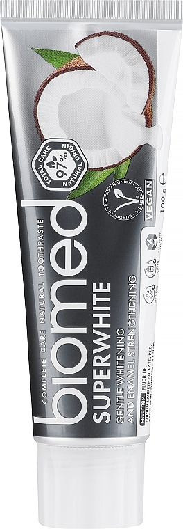 Антибактеріальна відбілююча зубна паста для чутливої емалі "Кокос" - Biomed Superwhite