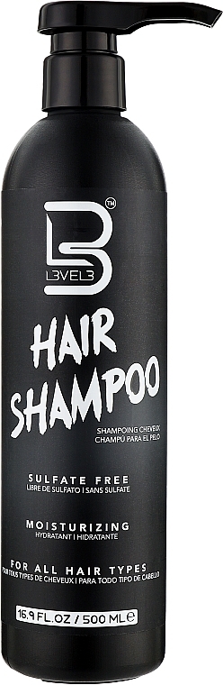 Шампунь безсульфатний для волосся - Level3 Moisturizing Sulfate Free Shampoo — фото N1