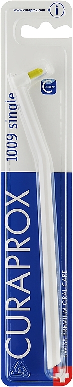 Монопучковая зубная щетка "Single CS 1009", бело-салатовая - Curaprox — фото N1