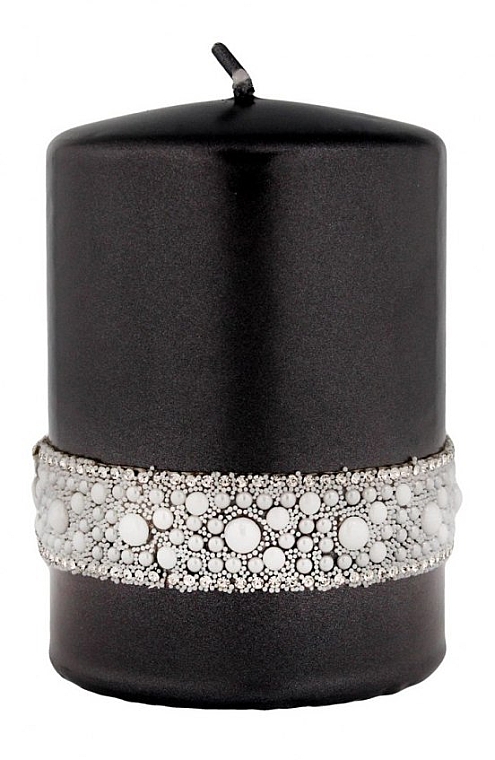 Декоративная свеча 7х10см, черная - Artman Crystal Opal Pearl  — фото N1