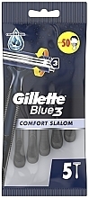 Набір одноразових станків для гоління, 5 шт. - Gillette Blue 3 Comfort Slalom — фото N2