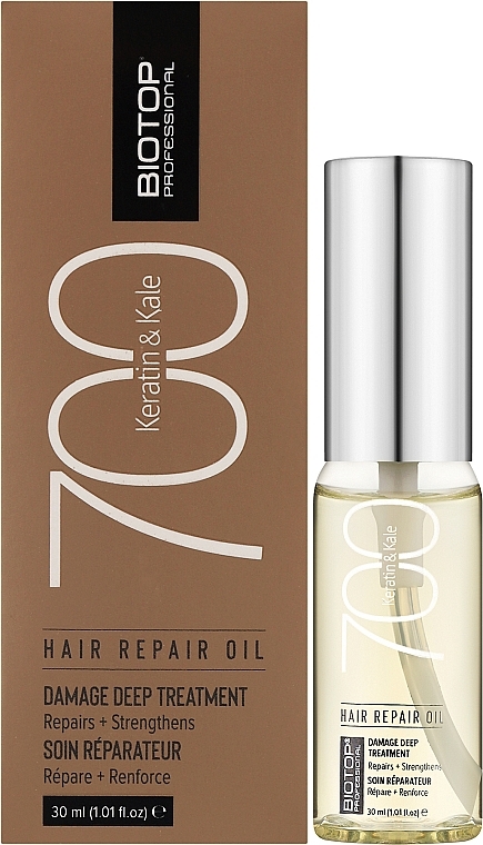 Восстанавливающее масло для волос - Biotop 700 Keratin Hair Repair Oil — фото N2