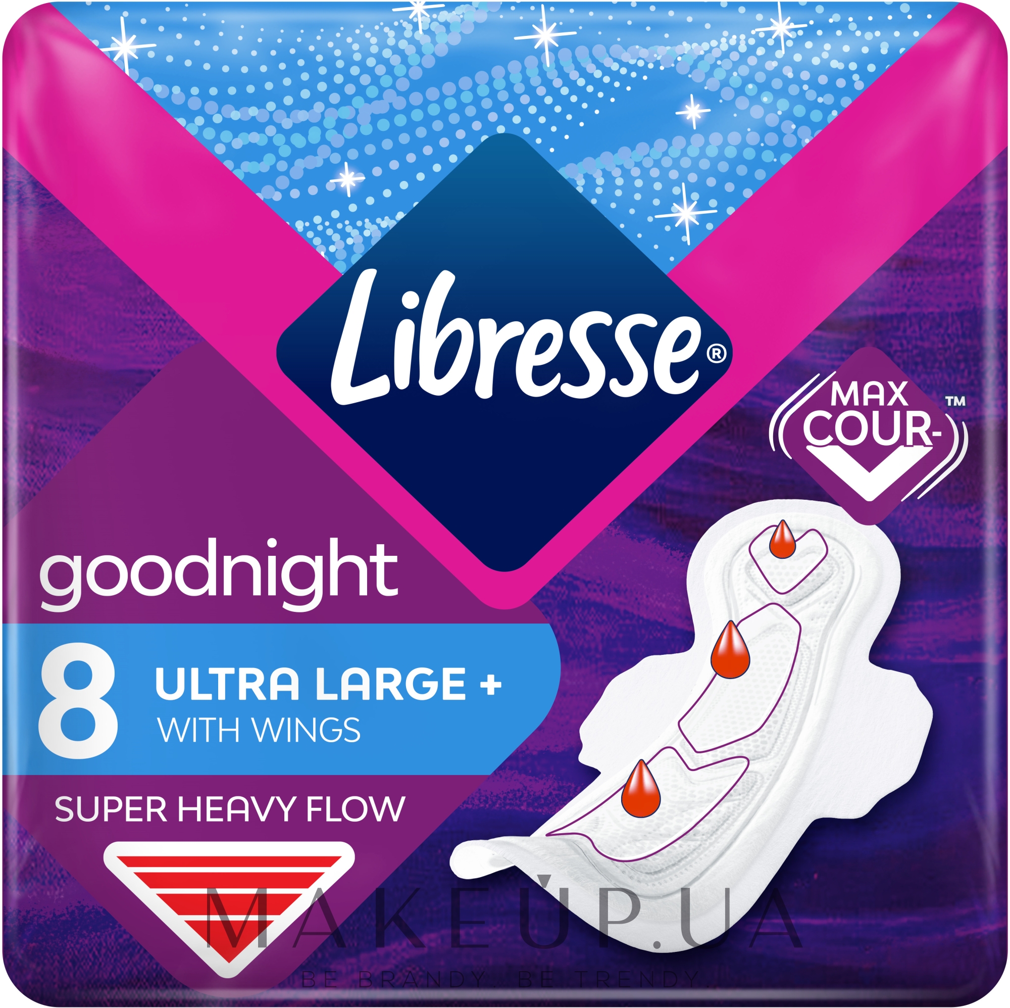 Гигиенические прокладки ночные с крылышками, 8шт - Libresse Ultra Goodnight Large  — фото 8шт