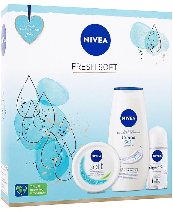 Набор - NIVEA Fresh Soft (sh/gel/250ml + deo/50ml + cr/100ml) — фото N1