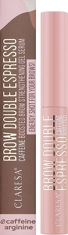 Сыворотка гелевая для бровей - Claresa Brow Double Espresso Caffeine Boosted Gel Serum — фото N2