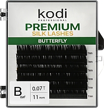 Парфумерія, косметика Накладні вії Butterfly Green B 0.07 (6 рядів: 11 мм) - Kodi Professional