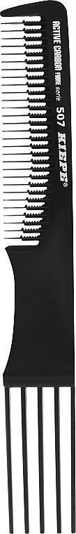 Гребінець для підстригання зі спицями, 195 мм - Kiepe Active Carbon Fibre 507 Hair Comb — фото N1