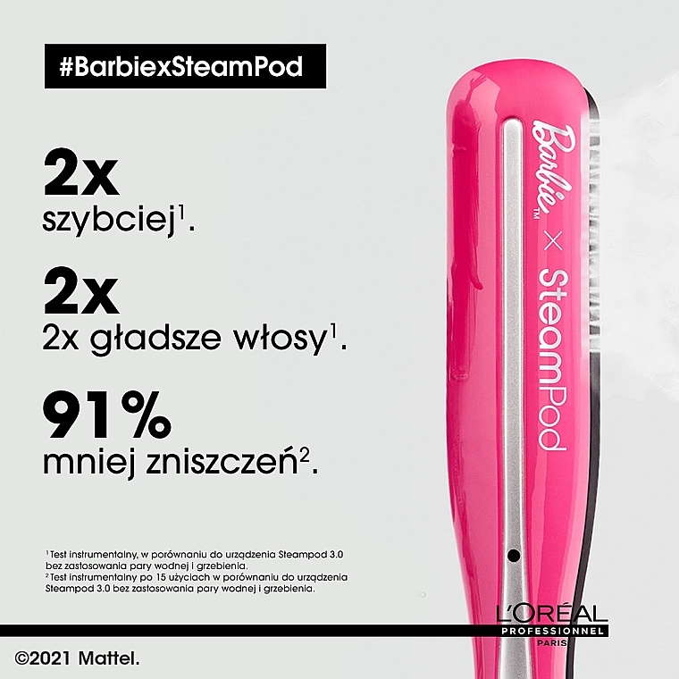 Стимпод 3.0, профессиональний паровой стайлер для волос, лимитированная коллекция Barbie, с кейсом - L’Oréal Professionnel SteamPod 3.0 Barbie Limited Edition — фото N4