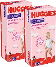 Підгузки-трусики Pants, для дівчинки 5 (12-17 кг), 104 шт. - Huggies — фото N2