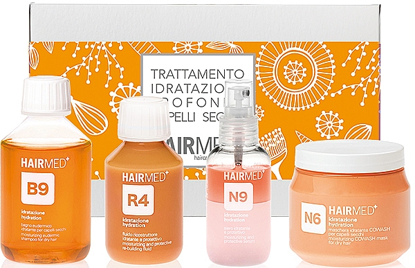 Набор для волос - Hairmed Moisturizing Treatment Kit (sh/200ml + fluide/100ml + h/mask/250ml + spray/100ml) — фото N1
