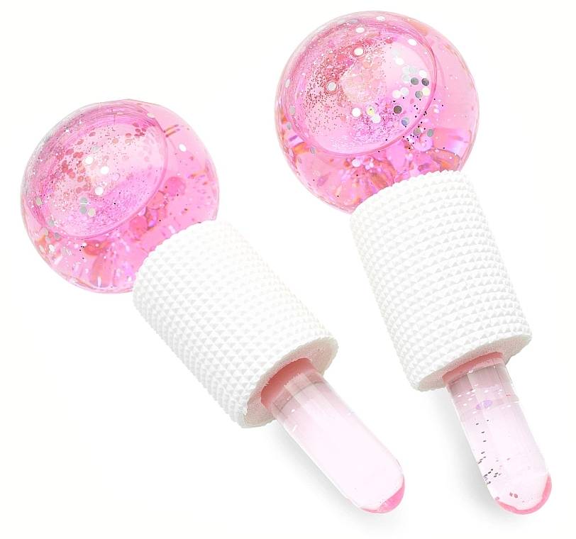 Охлаждающие шары для массажа лица, розовые - Yeye Ice Globes — фото N1